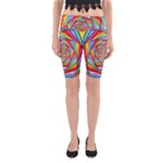 Psychedelic Rainbow Spiral Yoga Cropped Leggings