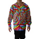 Psychedelic Rainbow Spiral Hooded Wind Breaker (Kids)