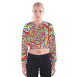 Psychedelic Rainbow Spiral Women s Cropped Sweatshirt