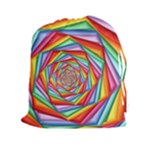 Psychedelic Rainbow Spiral Drawstring Pouch (XXL)