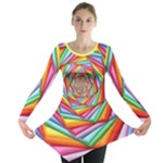 Psychedelic Rainbow Spiral Long Sleeve Tunic 