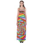 Psychedelic Rainbow Spiral Empire Waist Maxi Dress