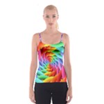 Psychedelic Rainbow Spiral Spaghetti Strap Top