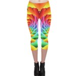 Psychedelic Rainbow Spiral Capri Leggings 