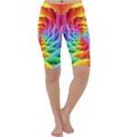 Psychedelic Rainbow Spiral Cropped Leggings 