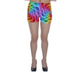 Psychedelic Rainbow Spiral Skinny Shorts