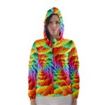 Psychedelic Rainbow Spiral Hooded Wind Breaker (Women)