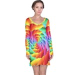 Psychedelic Rainbow Spiral Long Sleeve Nightdress