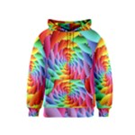 Psychedelic Rainbow Spiral Kids  Zipper Hoodie