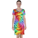 Psychedelic Rainbow Spiral Short Sleeve Nightdress