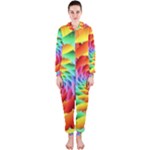 Psychedelic Rainbow Spiral Hooded Jumpsuit (Ladies)