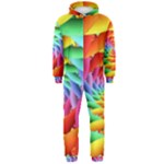 Psychedelic Rainbow Spiral Hooded Jumpsuit (Men)