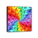 Psychedelic Rainbow Spiral Mini Canvas 4  x 4  (Stretched)