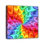 Psychedelic Rainbow Spiral Mini Canvas 6  x 6  (Stretched)