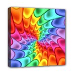 Psychedelic Rainbow Spiral Mini Canvas 8  x 8  (Stretched)