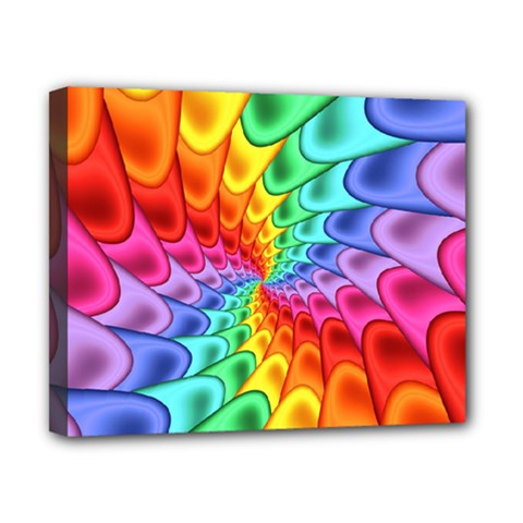 Psychedelic Rainbow Spiral Canvas 10  x 8  (Stretched) from ArtsNow.com