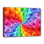 Psychedelic Rainbow Spiral Canvas 16  x 12  (Stretched)