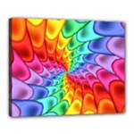 Psychedelic Rainbow Spiral Canvas 20  x 16  (Stretched)