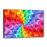 Psychedelic Rainbow Spiral Canvas 18  x 12  (Stretched)