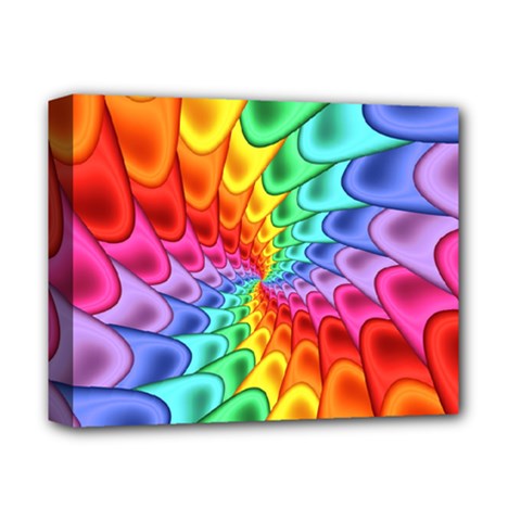 Psychedelic Rainbow Spiral Deluxe Canvas 14  x 11  (Stretched) from ArtsNow.com