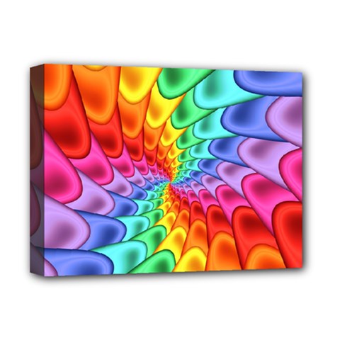 Psychedelic Rainbow Spiral Deluxe Canvas 16  x 12  (Stretched)  from ArtsNow.com