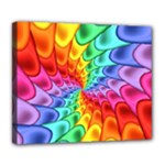 Psychedelic Rainbow Spiral Deluxe Canvas 24  x 20  (Stretched)