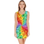 Psychedelic Rainbow Spiral Bodycon Dress