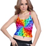 Psychedelic Rainbow Spiral Spaghetti Strap Bra Top