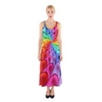 Psychedelic Rainbow Spiral Sleeveless Maxi Dress