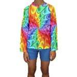 Psychedelic Rainbow Spiral Kid s Long Sleeve Swimwear