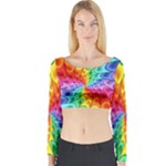 Psychedelic Rainbow Spiral Long Sleeve Crop Top (Tight Fit)