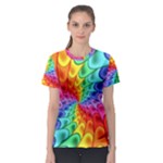 Psychedelic Rainbow Spiral Women s Sport Mesh Tee