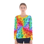 Psychedelic Rainbow Spiral Women s Long Sleeve Tee