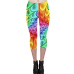 Psychedelic Rainbow Spiral Capri Leggings 