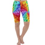 Psychedelic Rainbow Spiral Cropped Leggings 