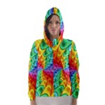 Psychedelic Rainbow Spiral Hooded Wind Breaker (Women)