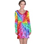 Psychedelic Rainbow Spiral Long Sleeve Nightdress