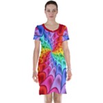 Psychedelic Rainbow Spiral Short Sleeve Nightdress