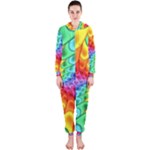 Psychedelic Rainbow Spiral Hooded Jumpsuit (Ladies)