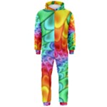 Psychedelic Rainbow Spiral Hooded Jumpsuit (Men)