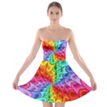 Psychedelic Rainbow Spiral Strapless Bra Top Dress