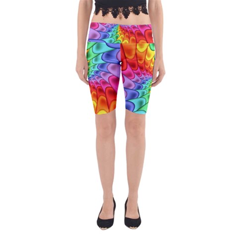 Psychedelic Rainbow Spiral Yoga Cropped Leggings from ArtsNow.com