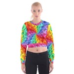 Psychedelic Rainbow Spiral Women s Cropped Sweatshirt