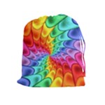 Psychedelic Rainbow Spiral Drawstring Pouch (XL)