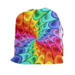 Psychedelic Rainbow Spiral Drawstring Pouch (XXL)