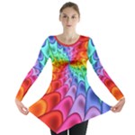 Psychedelic Rainbow Spiral Long Sleeve Tunic 