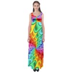 Psychedelic Rainbow Spiral Empire Waist Maxi Dress