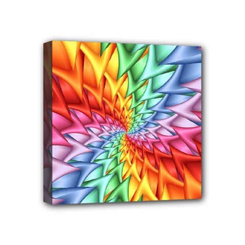 Psychedelic Rainbow Spiral Mini Canvas 4  x 4  (Stretched) from ArtsNow.com