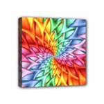 Psychedelic Rainbow Spiral Mini Canvas 4  x 4  (Stretched)