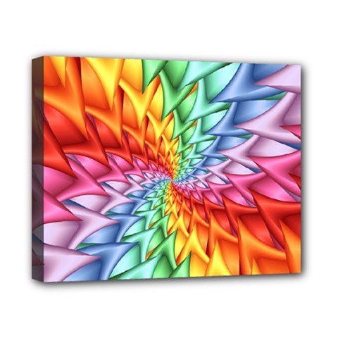 Psychedelic Rainbow Spiral Canvas 10  x 8  (Stretched) from ArtsNow.com